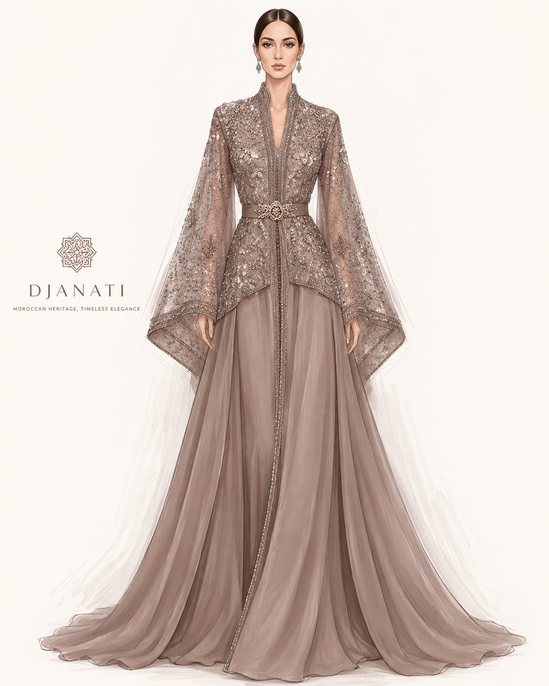 DJANATI Moroccan caftan collection sketch