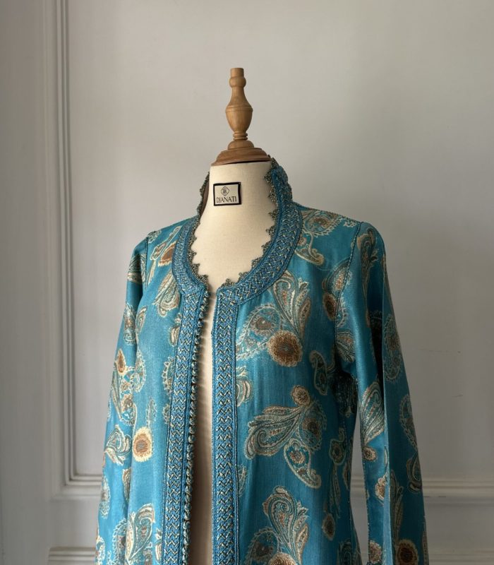 Caftan kimono (blue with beje doubler  )