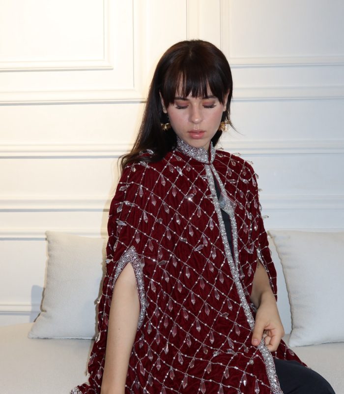 Cape velvet  half “Crystal” bordo